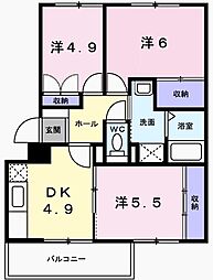 T.S.コスモス 3DKの間取図画像