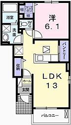ジュネス青山 1LDKの間取図画像