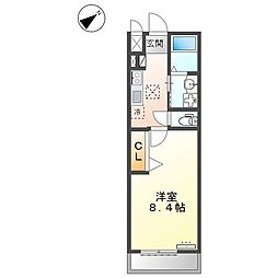 ステラコート 1Kの間取図画像