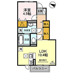 PlacidoA 1LDKの間取図画像