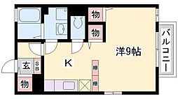 リビングタウン古坂弐番館 1Kの間取図画像