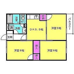 サンマリッツ28 3DKの間取図画像