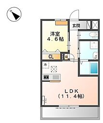 プログレス・レオ 1LDKの間取図画像