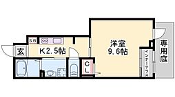 2020 1Kの間取図画像