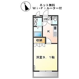 リバーサイドレジデンス 1Kの間取図画像