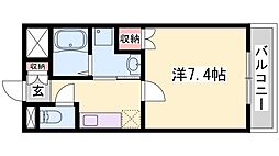 シモノダマンションイッセイ 1Kの間取図画像