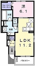 エレガンテ 1LDKの間取図画像