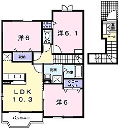 モデルンミーツ. 3LDKの間取図画像