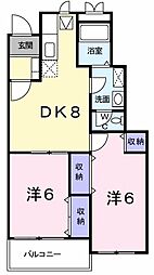 キャッスルスクエア 2DKの間取図画像