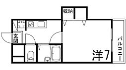 ジュネス神屋町 1Kの間取図画像