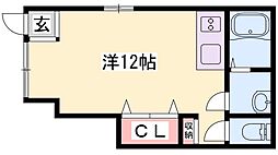 PALAISCHAINEDESCMURS7 ワンルームの間取図画像