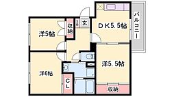 サンエルディム 3DKの間取図画像