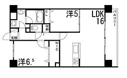 フランディル・ルミエ思案橋 2LDKの間取図画像