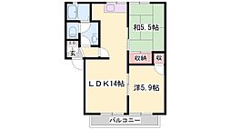 グリーンハイツ高砂 2LDKの間取図画像