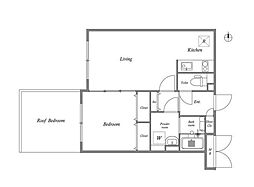 東京メトロ東西線 中野駅 徒歩12分の賃貸マンション 4階1LDKの間取り