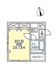 JR中央線 高円寺駅 徒歩5分の賃貸アパート 3階1Kの間取り