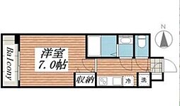 東京メトロ丸ノ内線 東高円寺駅 徒歩9分の賃貸マンション 6階1Kの間取り