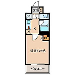 JR総武線 三鷹駅 徒歩17分の賃貸マンション 2階1Kの間取り