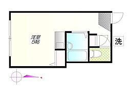 東京メトロ丸ノ内線 中野新橋駅 徒歩5分の賃貸マンション 2階ワンルームの間取り
