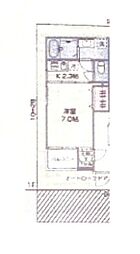 都営大江戸線 東中野駅 徒歩9分の賃貸アパート 1階1Kの間取り