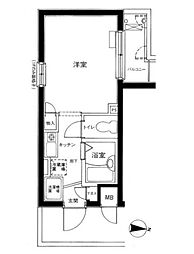 東京メトロ丸ノ内線 中野坂上駅 徒歩4分の賃貸マンション 1階ワンルームの間取り