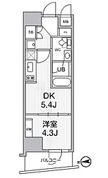 東京メトロ東西線 中野駅 徒歩10分の賃貸マンション 5階1DKの間取り