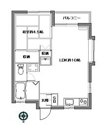 東京メトロ丸ノ内線 新中野駅 徒歩4分の賃貸アパート 1階1LDKの間取り