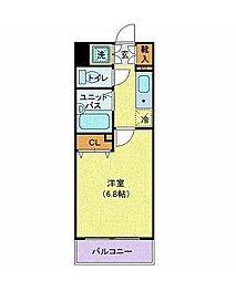 JR中央線 高円寺駅 徒歩3分の賃貸マンション 2階1Kの間取り