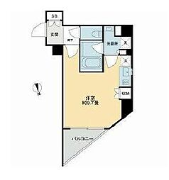 東京メトロ東西線 中野駅 徒歩9分の賃貸マンション 4階ワンルームの間取り