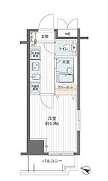 都営大江戸線 西新宿五丁目駅 徒歩6分の賃貸マンション 7階1Kの間取り