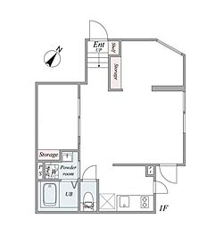 都営大江戸線 西新宿五丁目駅 徒歩9分の賃貸マンション 1階2LDKの間取り