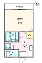 JR中央線 西荻窪駅 徒歩15分の賃貸アパート 1階1Kの間取り