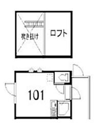 東京メトロ丸ノ内線 南阿佐ケ谷駅 徒歩9分の賃貸アパート 1階ワンルームの間取り