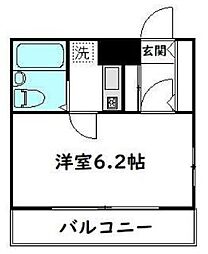 三和マンション3号館 1Kの間取図画像