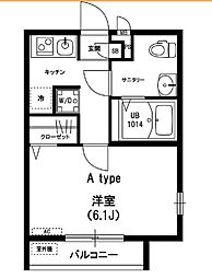 京王井の頭線 永福町駅 徒歩7分の賃貸アパート 1階1Kの間取り