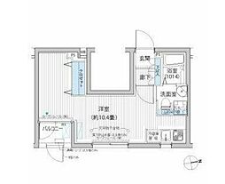 西武新宿線 新井薬師前駅 徒歩12分の賃貸マンション 1階ワンルームの間取り