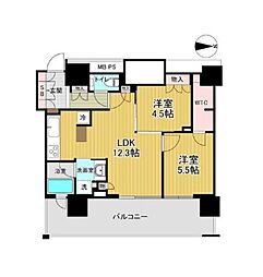 JR中央線 中野駅 徒歩6分の賃貸マンション 9階2LDKの間取り
