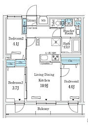 東京メトロ丸ノ内線 中野富士見町駅 徒歩4分の賃貸マンション 2階3LDKの間取り