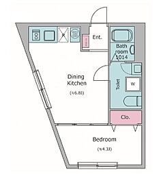 東京メトロ丸ノ内線 中野富士見町駅 徒歩9分の賃貸マンション 1階1DKの間取り