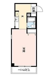 都営大江戸線 東中野駅 徒歩10分の賃貸マンション 3階ワンルームの間取り