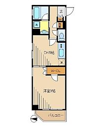 東京メトロ丸ノ内線 東高円寺駅 徒歩5分の賃貸マンション 2階1DKの間取り
