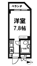 JR中央線 高円寺駅 徒歩5分の賃貸アパート 2階ワンルームの間取り