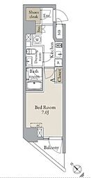 JR総武線 東中野駅 徒歩3分の賃貸マンション 5階1Kの間取り