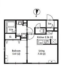 東京メトロ丸ノ内線 中野新橋駅 徒歩3分の賃貸マンション 1階1LDKの間取り