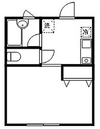 JR総武線 東中野駅 徒歩5分の賃貸マンション 1階1Kの間取り