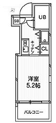JR中央線 西荻窪駅 徒歩7分の賃貸マンション 4階ワンルームの間取り