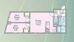中野区本町3丁目マンション 2LDKの間取図画像