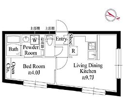 中野区東中野1丁目マンション 1LDKの間取図画像