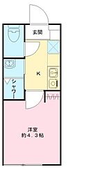 TheRoom's中野本町 1Kの間取図画像