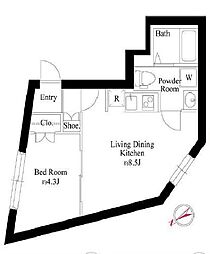 プラス新宿 1LDKの間取図画像